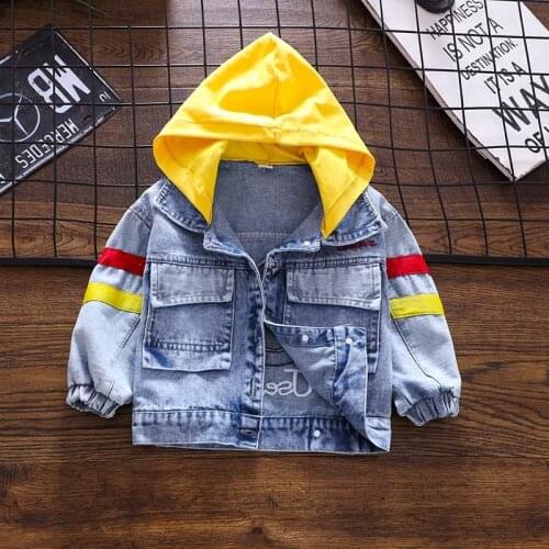Boy clothes Boys Casual Jackets Girls Denim Cardigan Outerwear Children Cowboy Long Sleeved Coat Hooded Cool Handsome Coats