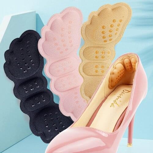 1Pair High Heel Insoles Butterfly Adjust Size Heel Liner Grips Protector Sticker Heel Pad Foot Care Anti Keep Abreast Heel Pads