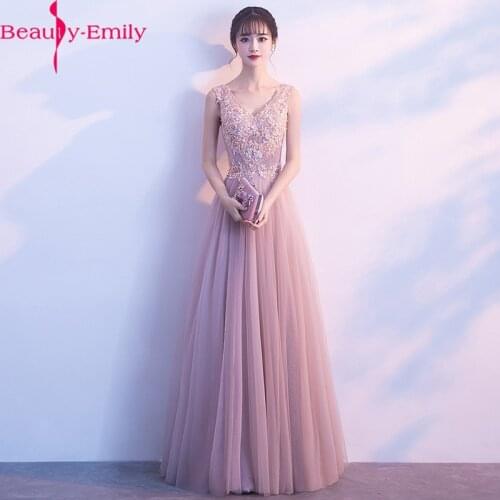 Luxurious Appliques Lace Sleeveless Evening Dress Long 2020 Charming V Neck Lace Up Back Party Wear Dress for Women Real Photo