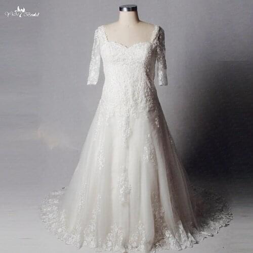 RSW1240 Real Pictures Yiaibridal Alibaba Retail Store Half Sleeves Vestidos Plus Size Bridal Gown