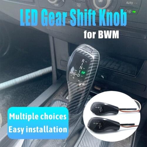 Facelifted Replacement Car-styling Black Modified LHD Led Gear Shift Knob for BMW X1 E84 Pre-LCI 2009-2014 Carbon Fiber Pattern
