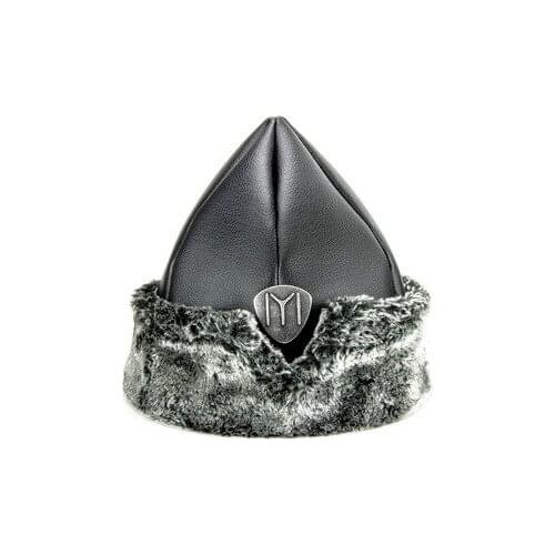 Hun Börk Hat-Gray Color Resurrection Ertugrul Alpine Bork hat ottoman horse archery leather hat medieval turk ertugrul dızı ottoman