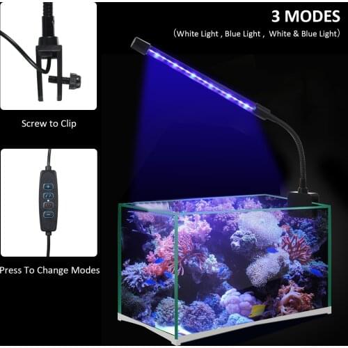 DC 5V 7W 18LED Aquarium Light Fish Tank Submersible Light Lamp Waterproof Underwater LED Lights Aquarium Lighting
