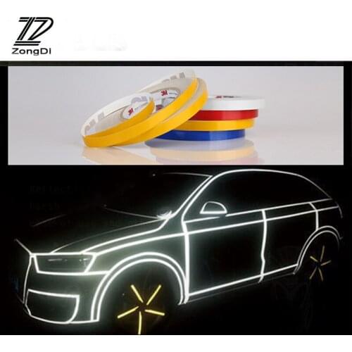 ZD 500*1CM For Ford Focus 2 3 1 Fiesta Mondeo Ranger Kuga Seat Leon Ibiza Lexus Car Warning Reflective Waterproof Strip Stickers