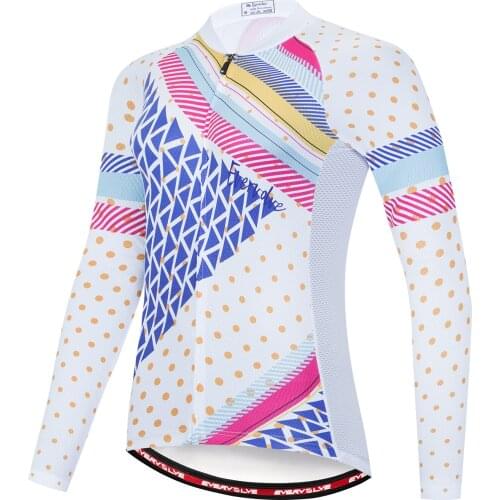2021 Spring Womens City Outdoor Cycling Jersey Sweat Wicking and Moisture Removing Long Sleeve Top