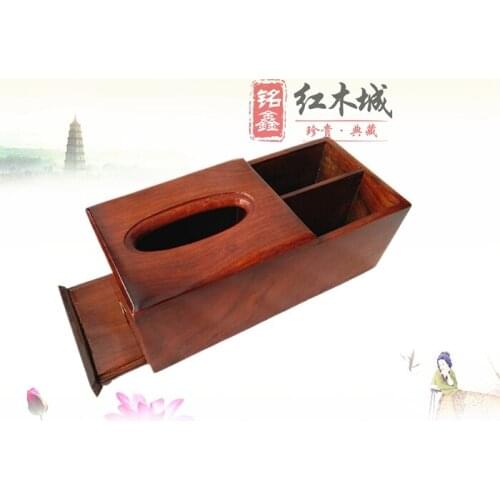 Vietnam high-grade mahogany tray Tray wood multi-function remote control storage box rosewood plain paper towel box