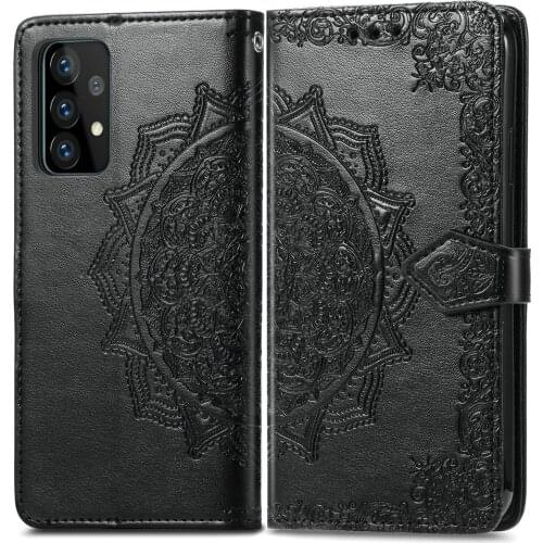 For Coque Samsung A72 5G Protective Case 3D Mandala Leather Flip Cover for Samsung Galaxy A72 A 72 SM-A726 A725 Wallet Case Etui