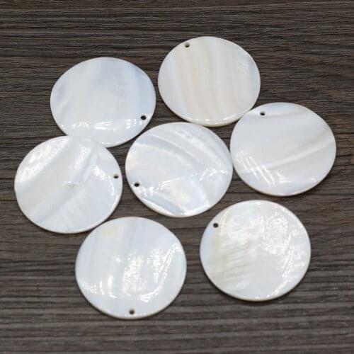 10pcs/lot Natural White Shell Pendant Round Shape Natural Shell Pendant for Women Making DIY Jewelry Necklace Gift
