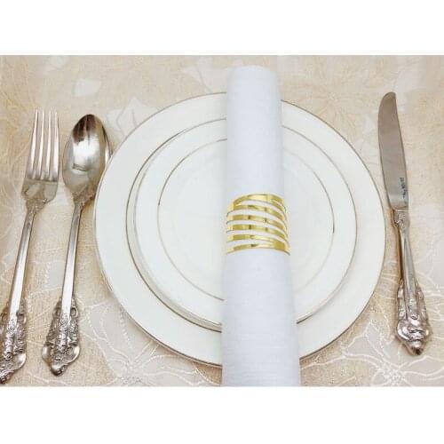 12pcs Back Pattern Wedding Napkin Rings Table Decoration Hollow Out Family Gatherings Everyday Use Napkin Buckle