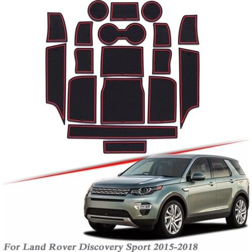 18pcs Car Styling For Land Rover Discovery Sport 2015-2018 Latex Gate slot pad Interior Door Groove Mat Non-slip dust Accessory
