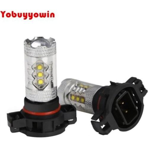 2pcs Car Auto PS24W H16 5202 Super Bright 80W Epistar 6000K LED Bulb Fog Light Driving Lamp DRL