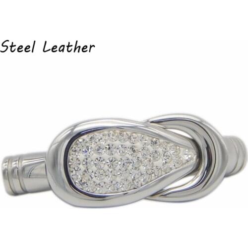 20pcs/lot custom logo hole:5.2mm Stainless Steel Magnetic Clasps Charms Connector Buckle For Diy Leather Bracelets Rope Jewelry