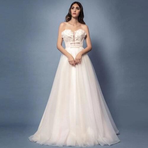 2021 dress for wedding party birthday women pink strapless 3D flower mesh floor prom maxi dress princess fairy fbridesmaid gown