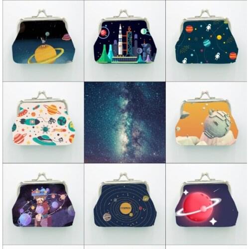30pcs/lot! Cosmos Coin Purse Outer Space Personality Wallet Wholesale