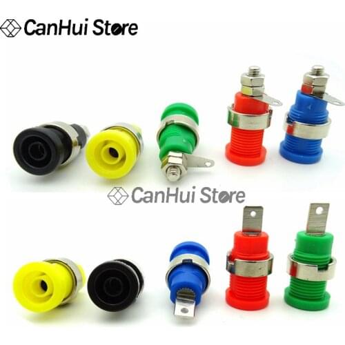 5pcs Insulated Safety 4MM Banana Plug Socket Jack Panel Mount Binding Post Connector Multimeter Banana head Female 32A 5 Colours