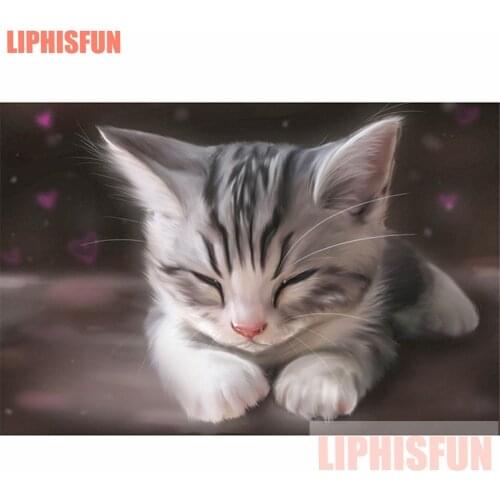 5d diy Diamond Painting Full Drill Square Resin Rhinestone Cross Stitch Diamond Embroidery Home Decor Little Kitten
