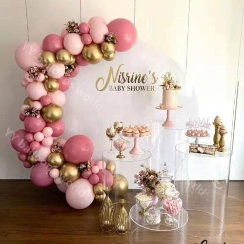 Adf87pcs New Year 01 Arch Mixed Light Peach Latex Golbals s Strip Chain for Birthday Party Wedding Decorationad