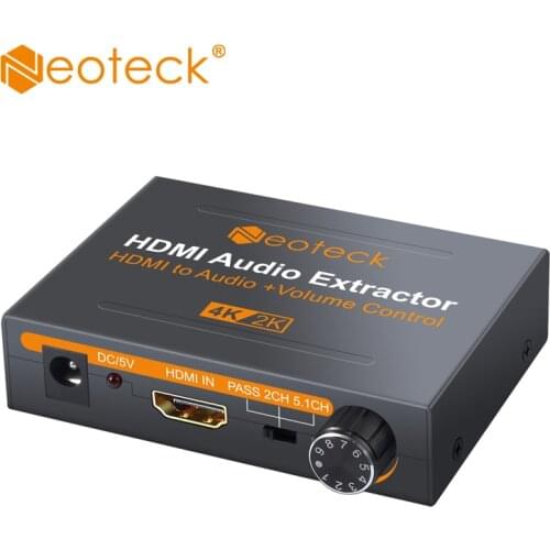 Neoteck 4K x 2K HDMI Audio Extractor With 3.5mm Stereo Audio Extractor HDMI to HDMI SPDIF RCA 3.5mm Audio Converter Adapter