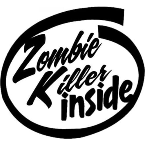 Car Stickers Zombie Killer PVC Car Decoration Accessories Stickers Creative Waterproof Sunscreen Black/white, 23cm*21cm