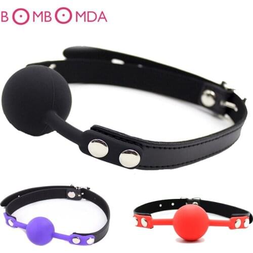 BDSM Bondage Adult Game Mouth Open Gag Ball For Women Couple Leather Oral Mouth Oral Fixation Stuffed Gag Slave Flirting Sex Toy