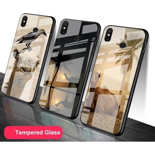 Animal Camel Desert Tempered Glass Phone Case For Redmi Note 5 6 7 8 9 Pro Note8T Note9S Redmi8 9 Cover Shell
