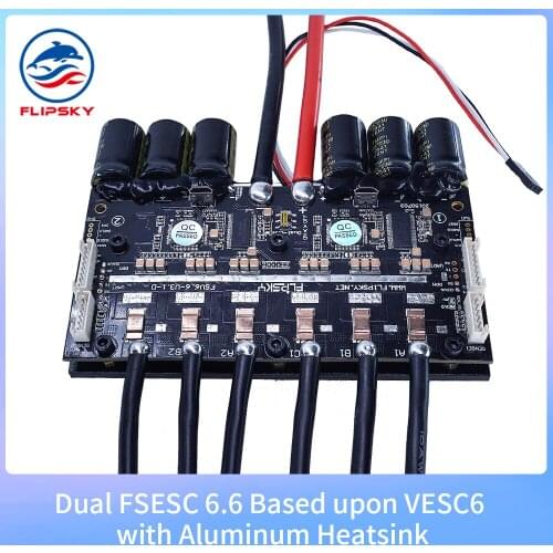Electric Skateboard ESC 200A Dual FSESC6.6 with Aluminum Heatsink Good Heat Dissipation Electric Bicycle Electric Scooter Tank