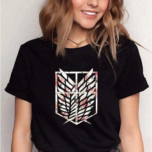 Japanese Anime Investigation Corps Attack on Titan Women TShirt Shingeki No Kyojin Hot Sale Cartoon Tops Manga Female Tee