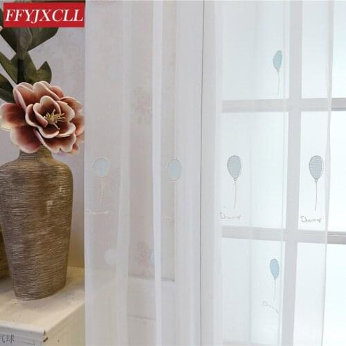 Finished Balloon Embroidery Curtain Tulle For Living Room Bedroom Childrens Room Window Screening kitchen Sheer Curtain