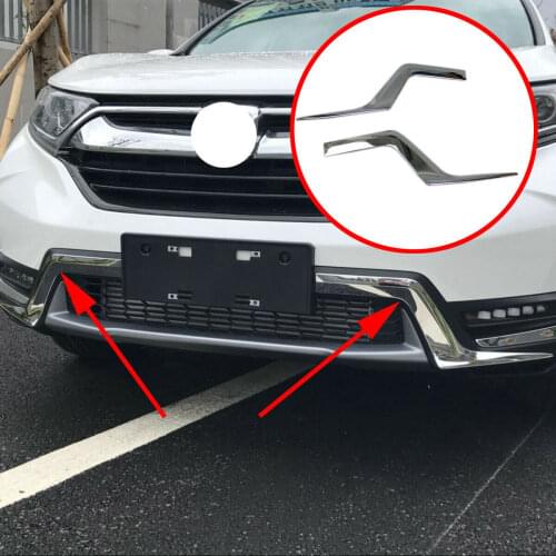 Chrome Front Grill Grille Cover Trim For Honda CR-V CRV 5th 2017 2018 2019 Car Accessories Exterior Molding 2PCS