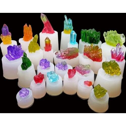 Crystal Cluster Stone Epoxy Resin Mold Irregular Ore Spar Ornaments Silicone Mould DIY Crafts Candle Making Tools