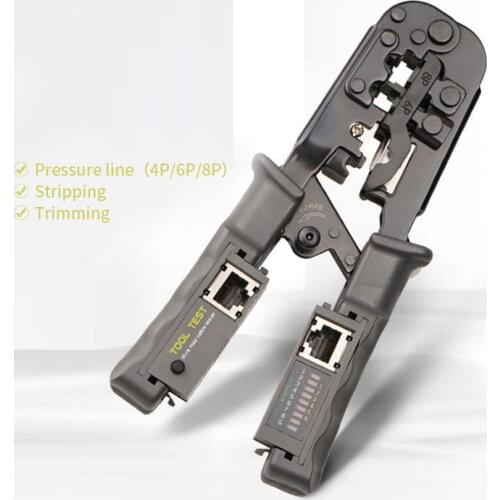 3 in 1 Network Cable Cutting Tool Cable Tester Cable Pliers 4P/6P/8P Wire Cutter Tool Test Crimping Pliers