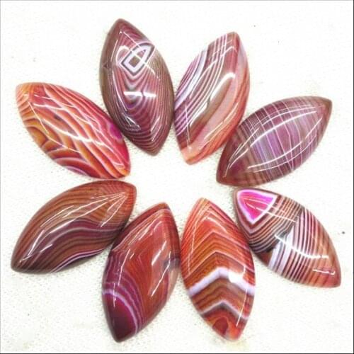 4pcs top quality of gem stone cabochons beads cabs no hole oval shape 20x40mm lace agatte stone beads accessories
