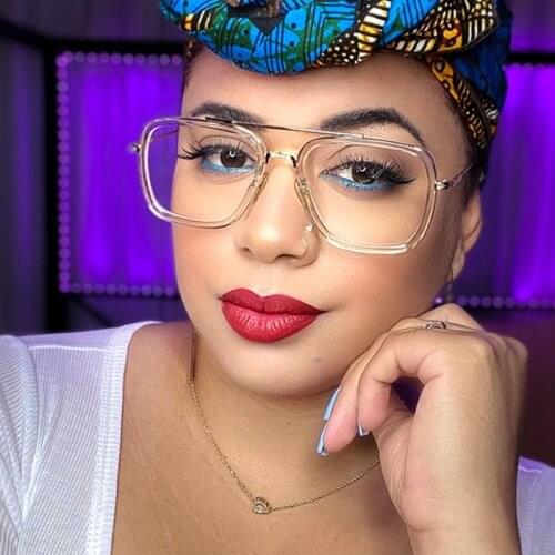 Classic Brand Overside Transparent Women Glasses Vintage Square Fashion Optical Glasses Frames Female Clear Eyeglasses Oculos