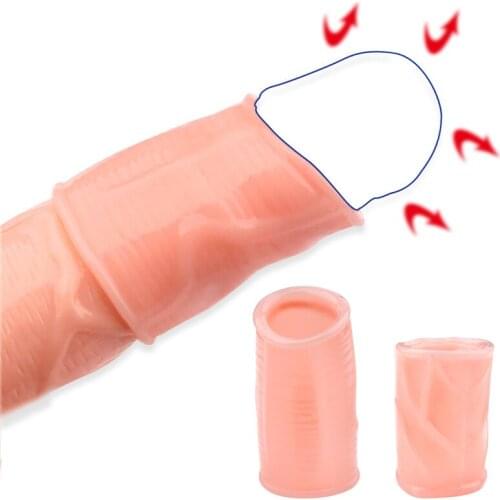 1 Pair Foreskin Correction Penis Sleeve Two Size Delay Ejaculation Glans Protection Sleeve Penis Ring Cock Ring Sex Toys for Men