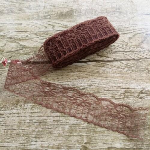 Hot Selling 10 yards Deep Coffee 40 mm width lace ribbon For Sewing Decoration DIY jewelry decoration Clothing Accessories