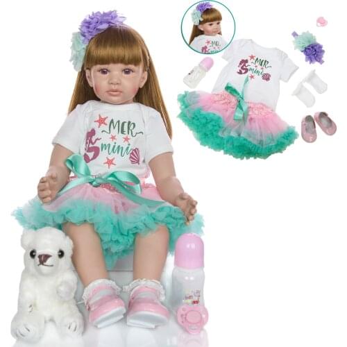 KEIUMI Cute 24 Inch Reborn Dolls 60 cm Cloth Body Hot Sale Princess Reborn Baby Girl Doll For Child Birthday Gift Kids Playmate