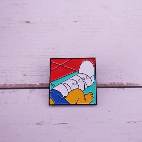 A broken leg sinks the summer for Bart enamel pin