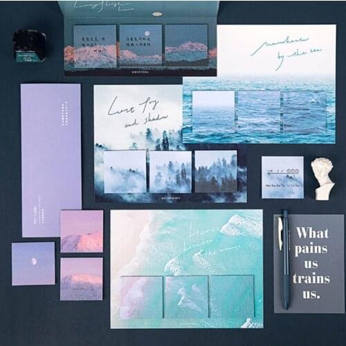 Stars Moon Forest Theme Multipurpose Memo Pad Stickers Diary Decoration Double Adhesive Paper DIY Scrapbooking Sticky Notes Cute