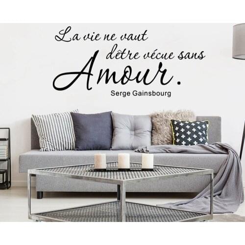 French La Vie Ne Vaut D'etre Vecue Wall Decor Serge Wall art Wallpaper Mural Wall Decal Living Room Home Decor Poster DW8762
