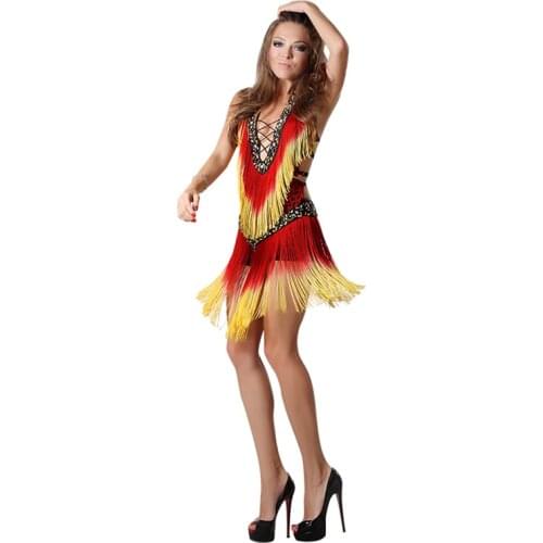 Latin Dance Dress women Triangle Modern Ballroom sexy Fringe Salsa Tango tassels samba carnival costume compitition outfit
