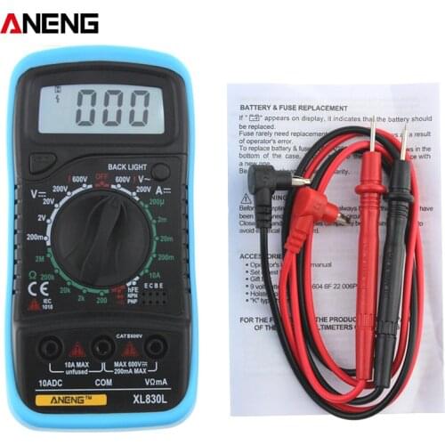ANENG XL830L Portable Digital Multimeter multi meter AC / DC Voltage meter dc ammeter Resistance Meter Tester Blue Backlight