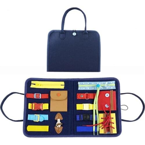 Educational Bag Brain Development Multifunctional Felt Toddlers Foldable Sensory Toy Pack for Gift