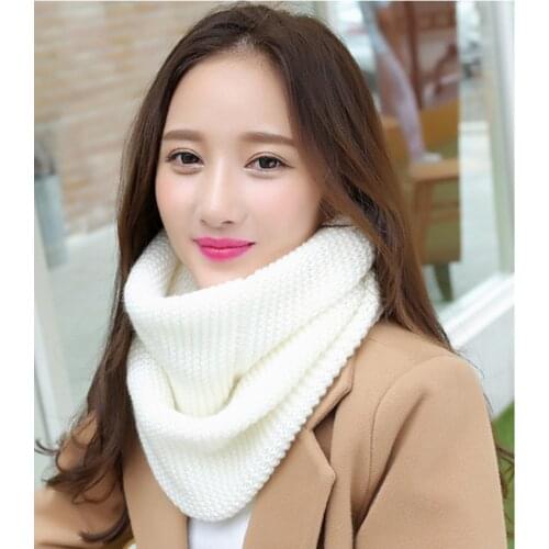 New Fashion Korean Knitting Snood Scarves Autumn Winter scarf Neck Circle Cashmere Blend Ring Wraps Solid Color Foulard Femme
