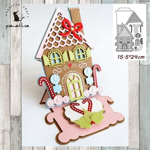 Panalisacraft christmas noel navidad 3D house card cutting dies natal kerst scrapbooking Album Paper Card Craft Embossing