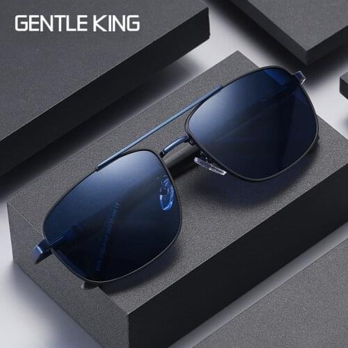 GENTLE KING Men Women 100% Polarized Sunglasses Square HD Mirror Lens Anti-reflective Protection Oculos De Sol Masculino