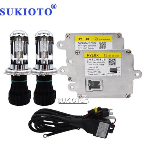 SUKIOTO H4 HID Xenon Kit 12V 35W Hylux 2A88 Canbus Xenon Ballast Kit 6000K 8000K 4300K 5000K H4-3 Bixenon HID Headlight Bulb
