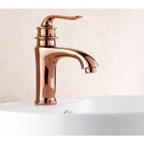 High Quality Luxury Retail Rose Golden Faucets Bathroom Copper Antique Brass Torneira Hot and Cold Taps RS301