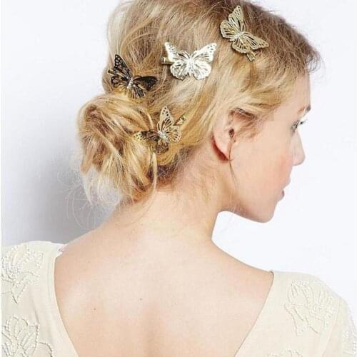 Ladies and childrens stainless steel moving butterfly hairpins hair ornaments