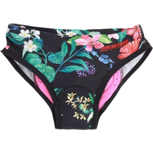 Women Bike Cycling Underwear 3D Silicone Padded Tropical Floral Bicycle Briefs