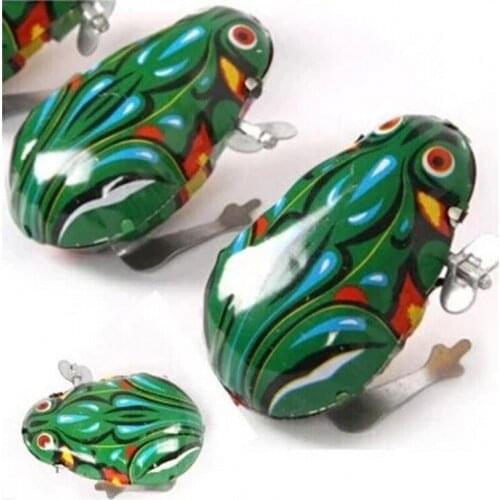 Tin frog nostalgic hair toy baby on the chain iron frog nostalgic stall toys wholesale